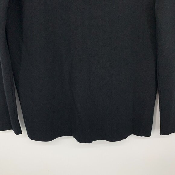 Talbots Sweater Black Varsity Stripe V Neck Pullover Long Sleeve - Picture 7 of 7